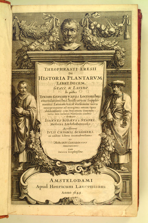 The frontispiece to an illustrated 1644 edition of Historia Plantarum by the ancient Greek scholar Theophrastus (Photo: Wikipedia)