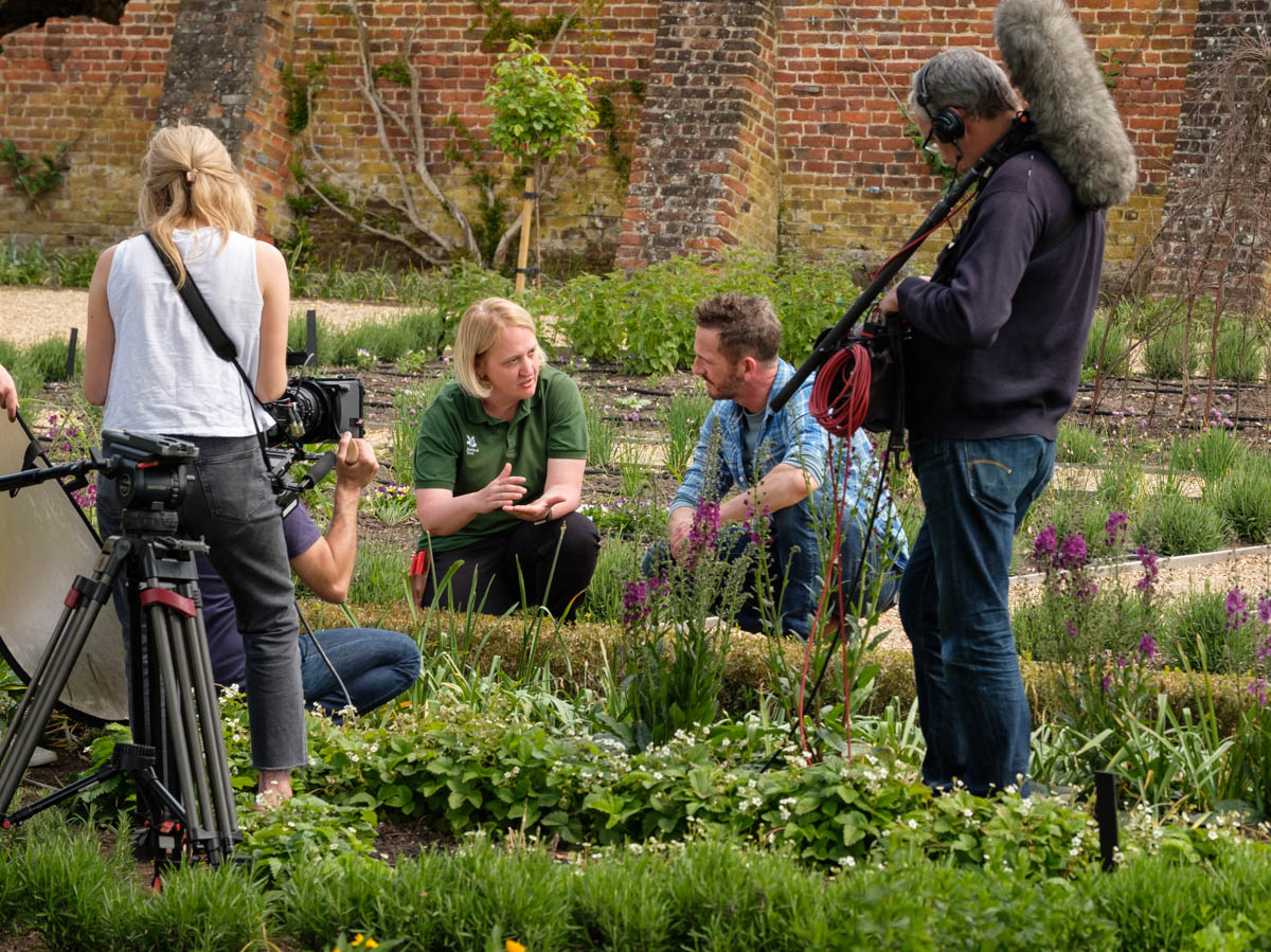 Rosie Fyles & Nick Bailey in the Kitchen Garden © National Trust / Chris Davies